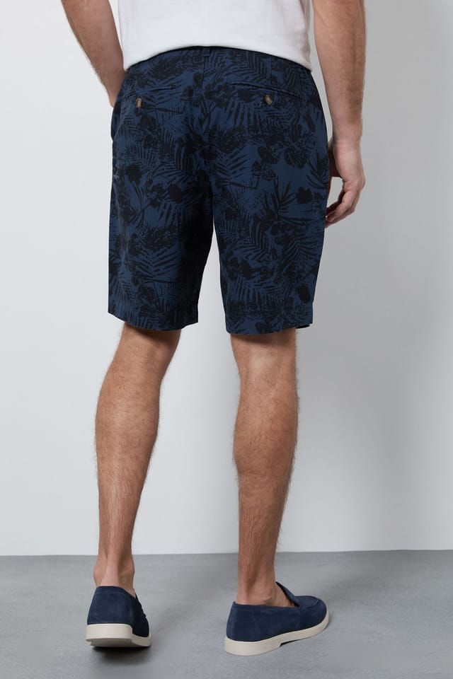 Maine Maine Men's Navy Printed Chino Shorts - 3