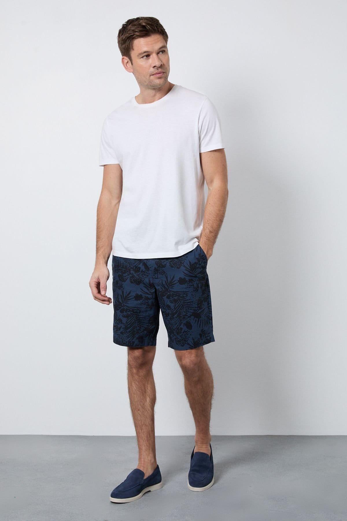 Maine Maine Men's Navy Printed Chino Shorts - 4