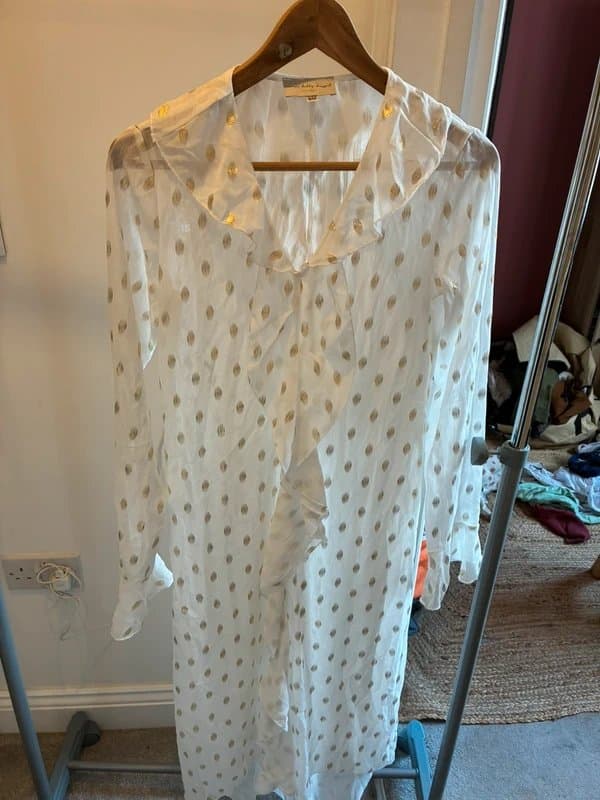 Never Fully Dressed Never fully dressed sheer maxi white and gold