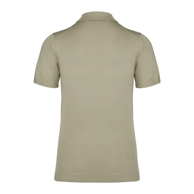 Spasso Spasso Men's Knitted Polo Shirt in Khaki - 2