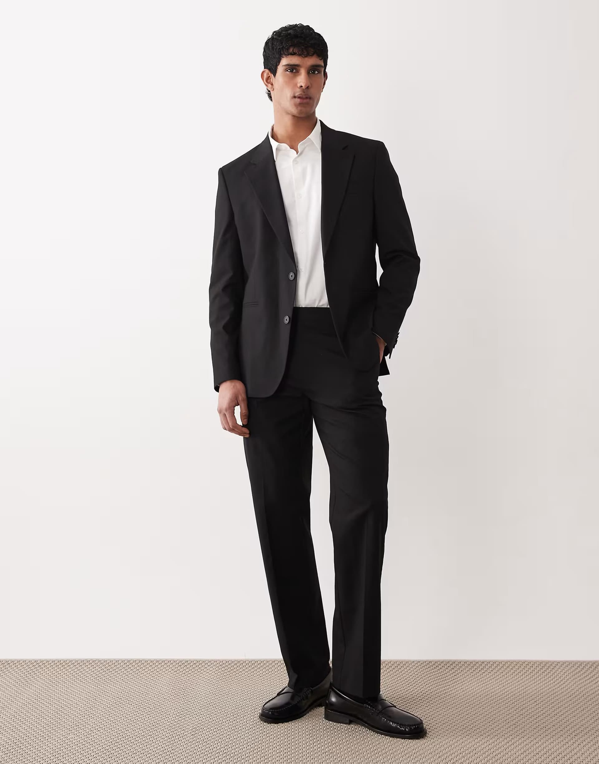 ASOS ASOS DESIGN straight suit trouser in black