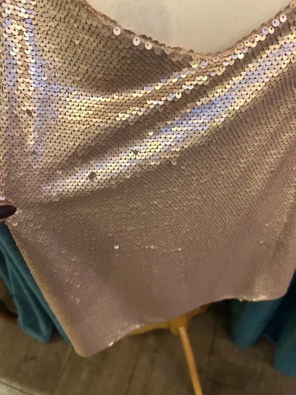 ASOS Pretty New ASOS baby pink/rose gold  sequin cami top