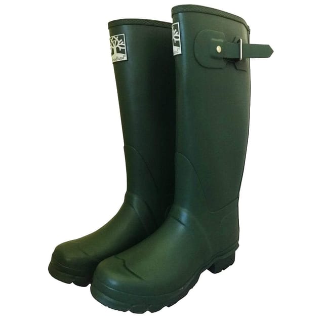 Woodland Woodland Men's Quality Strap Wide Fit Wellington Boots in Green - 2