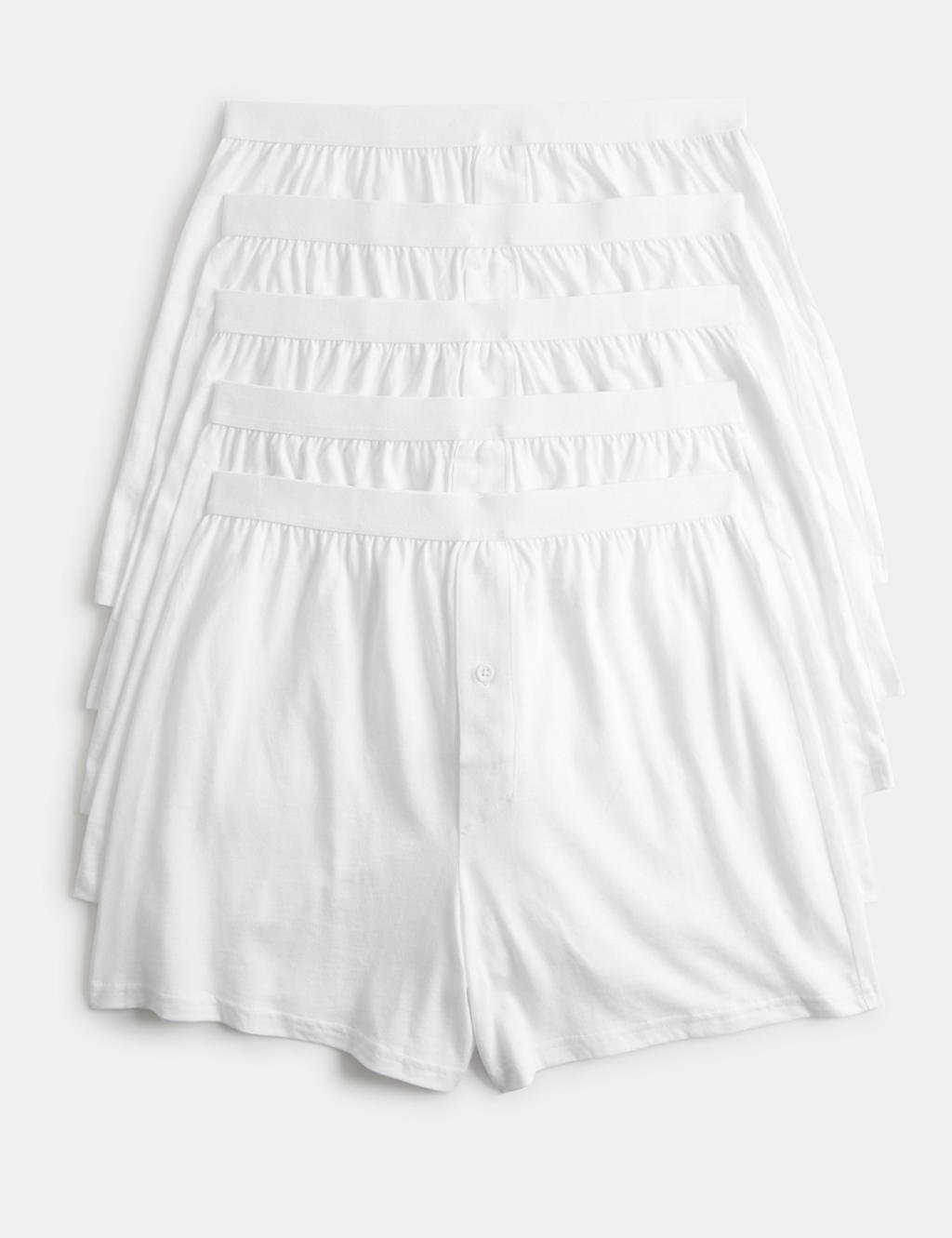 Marks & Spencer M&S 5 Pack Pure Cotton Cool & Fresh™ Jersey Boxers White