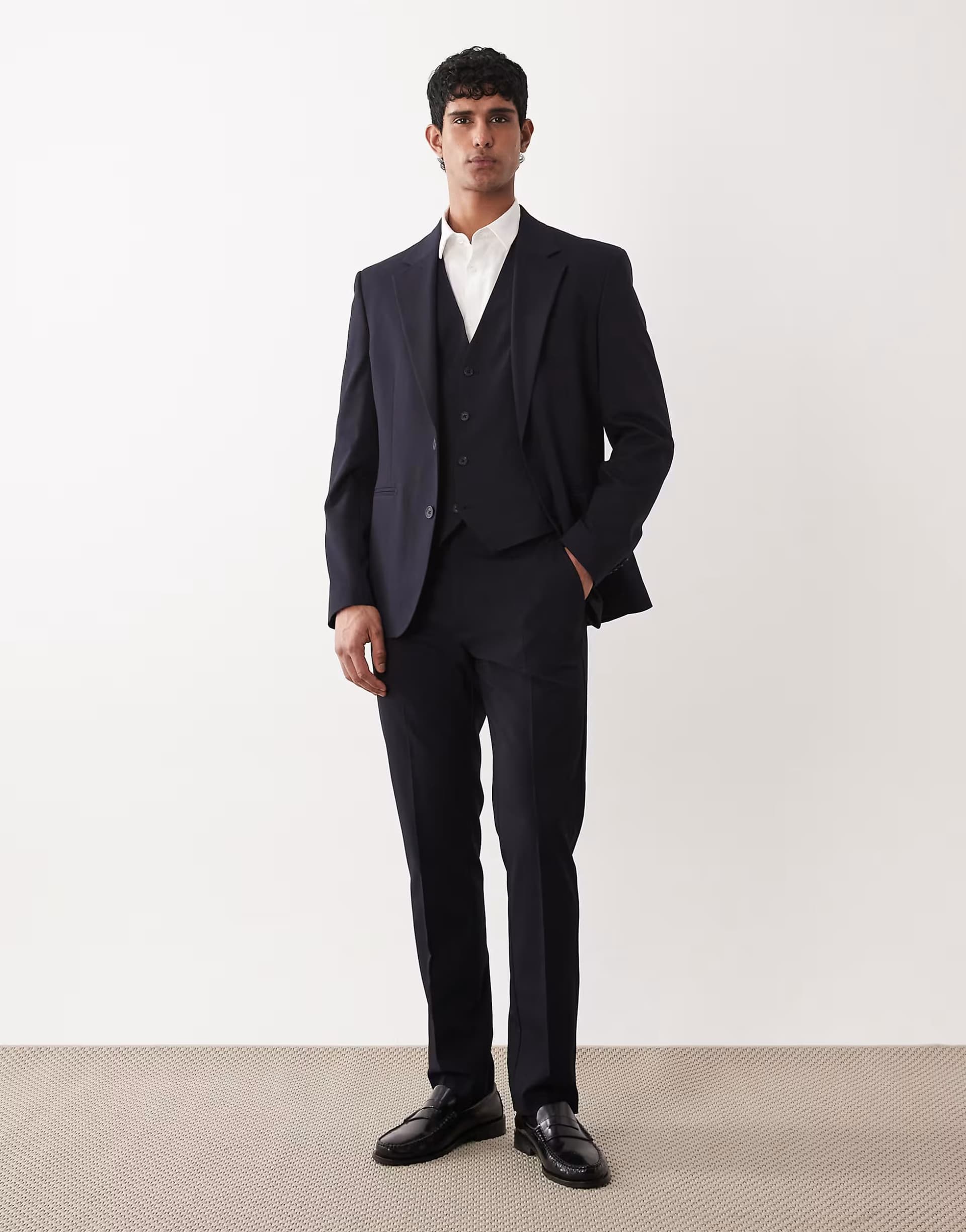ASOS ASOS DESIGN slim suit trousers in navy