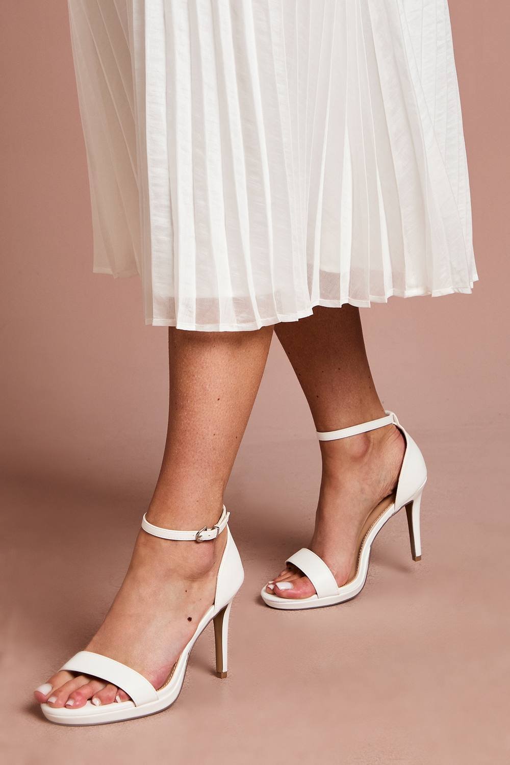 Coast Coast Women's Bridal Talia Faux Leather Platform High Heeled Sandals in White - 1