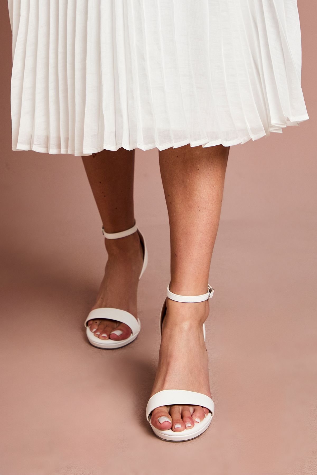 Coast Coast Women's Bridal Talia Faux Leather Platform High Heeled Sandals in White - 3