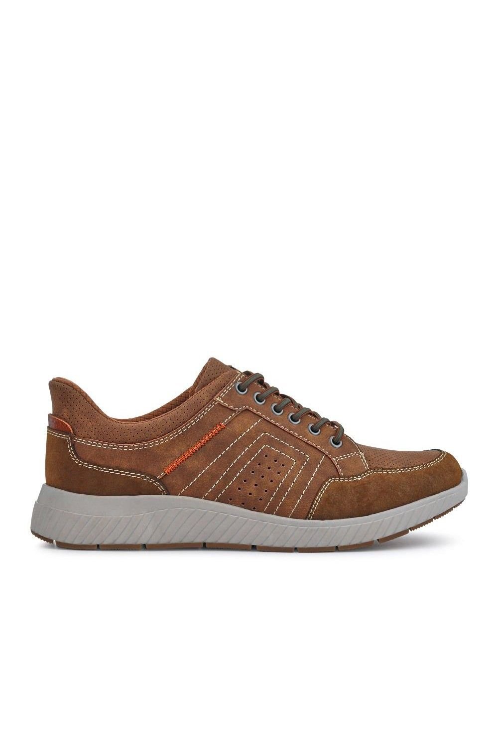 Pavers Pavers Men's Easy Step In Wide Fit Bungee Laced Shoes in Brown - 2