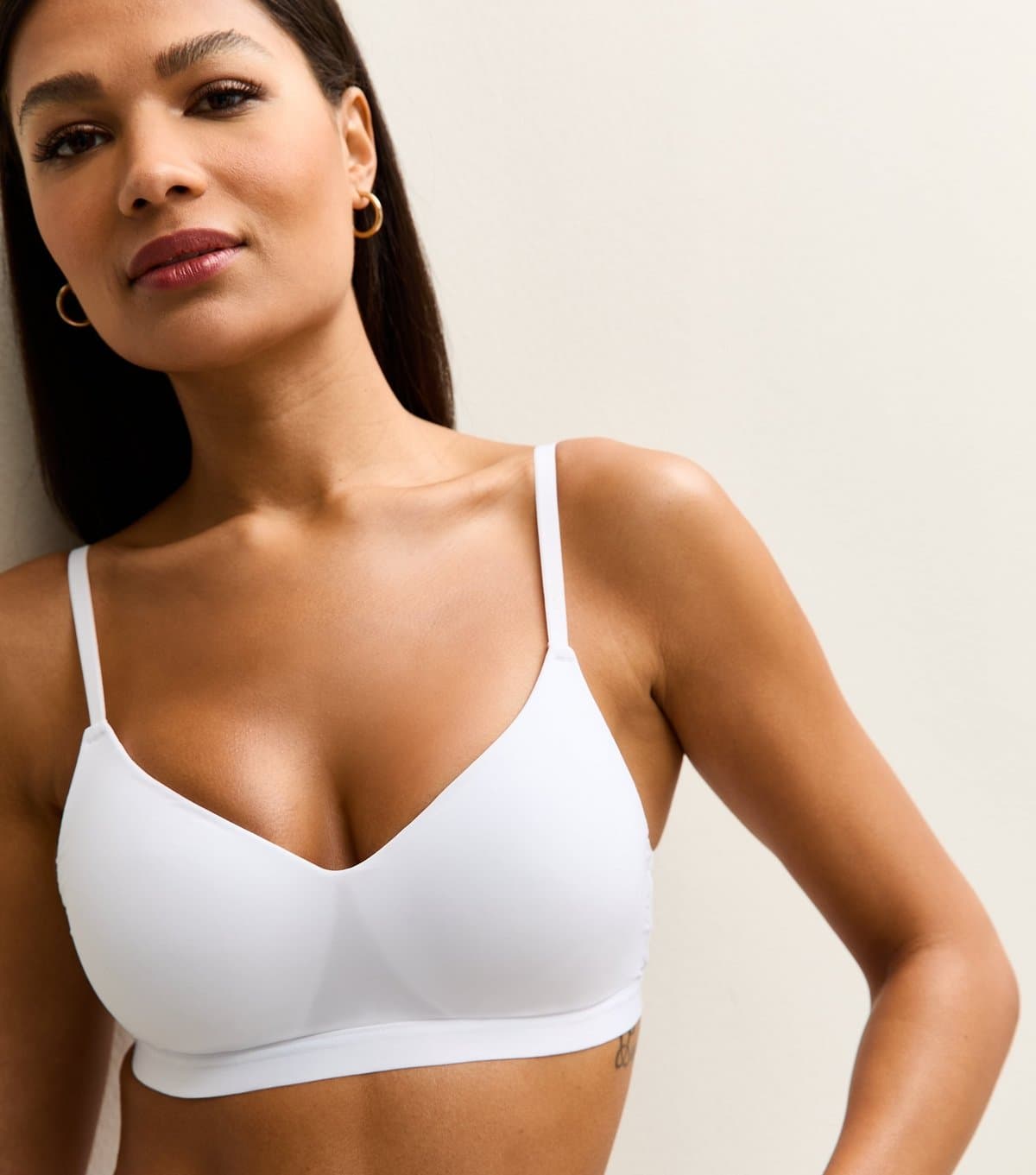 New Look New Look White Jersey Triangle Cup Bralette