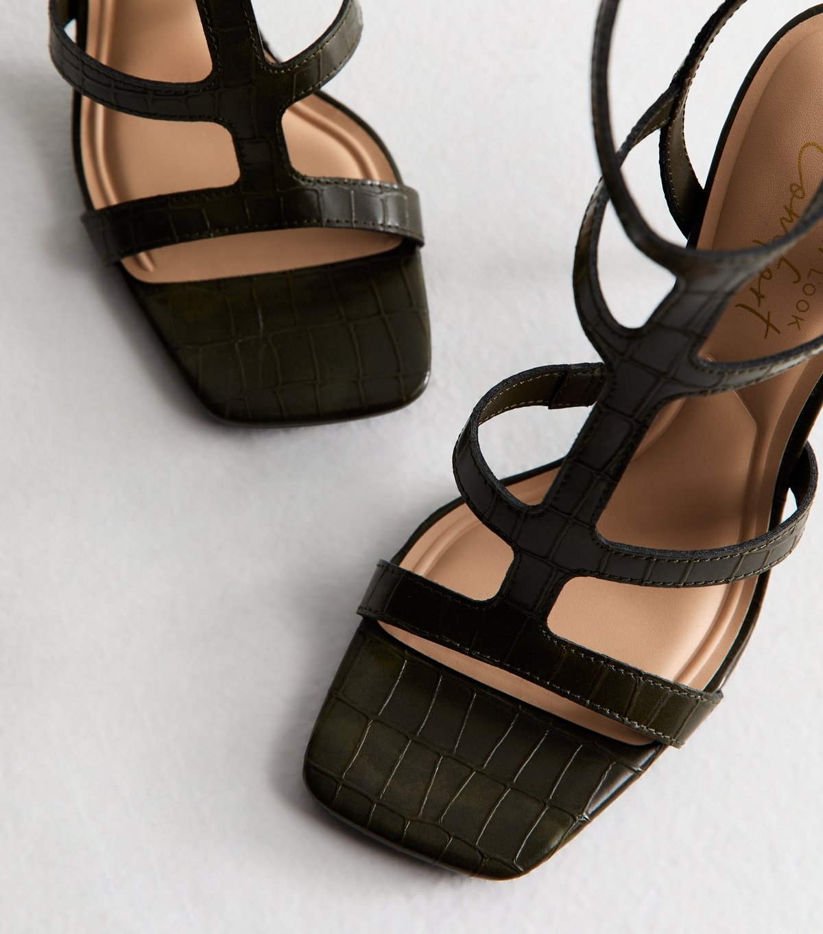 New Look Women's Dark Green Gladiator Strap Stiletto Heel Sandals Vegan New Look - 3