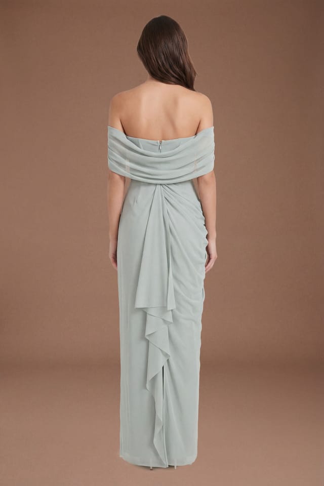 Coast Coast Women's Shawl Back Two In One Contour Collective Bridesmaid Dress in Sage - 3