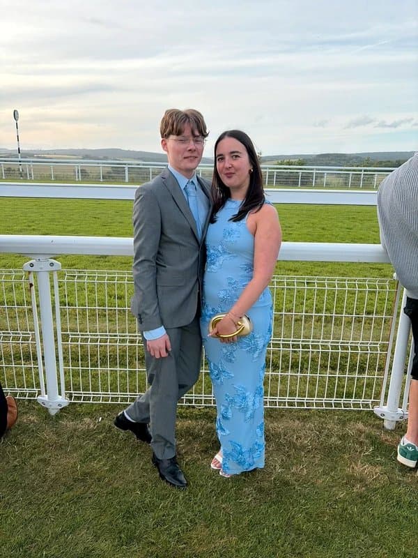 ASOS Blue flower floral long dress wedding guest horse racing