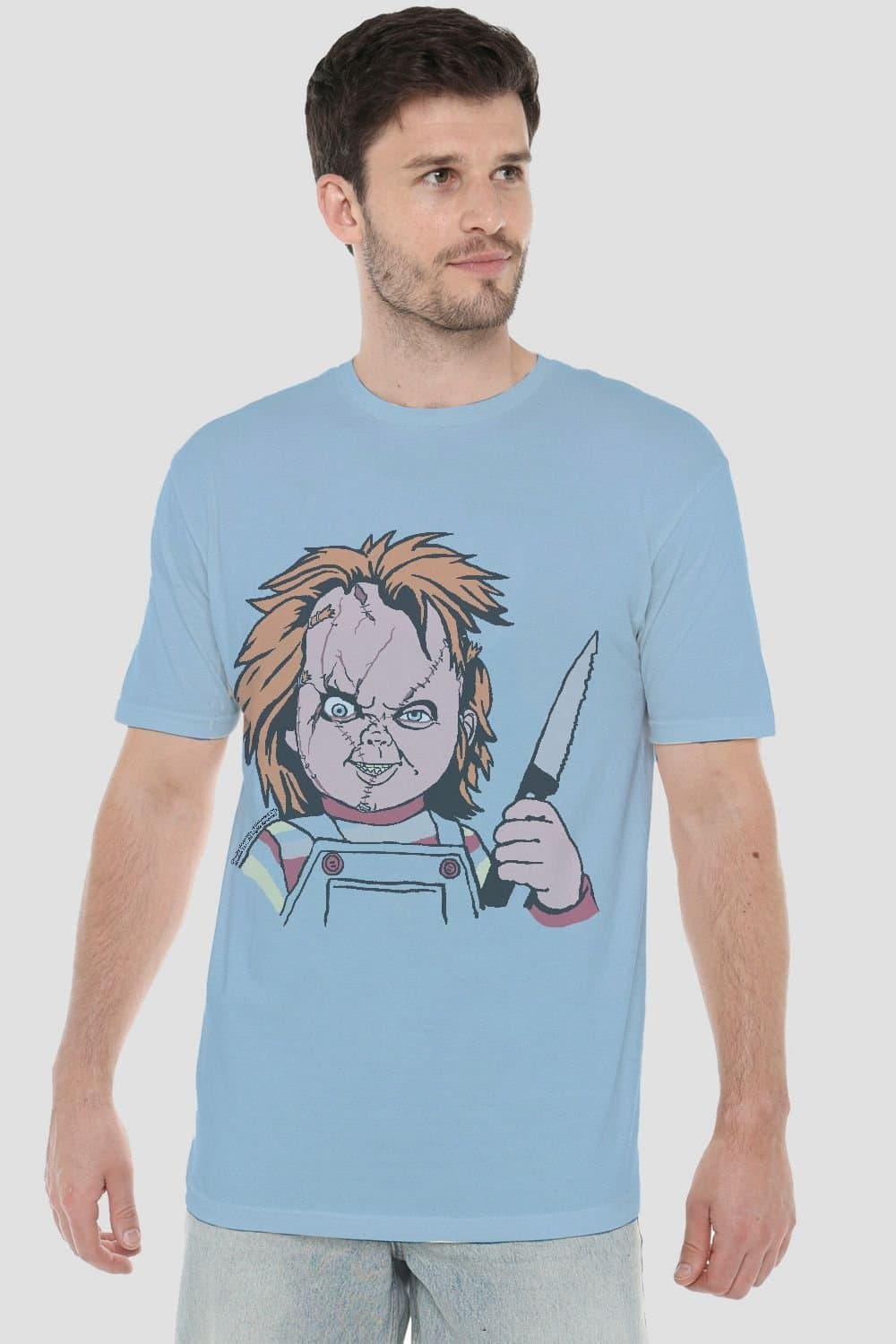NBCU NBCU Men's Chucky Knife T-Shirt, Light Blue