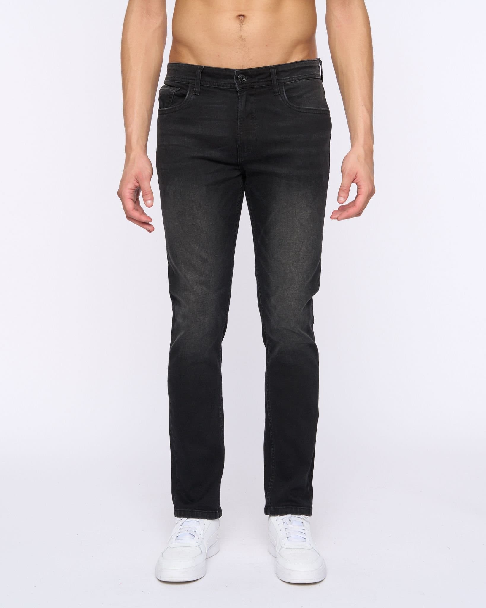 Duck&Cover Duck&Cover Overburg Men's Tapered Ultra-Flexible Stretch Jeans in Black