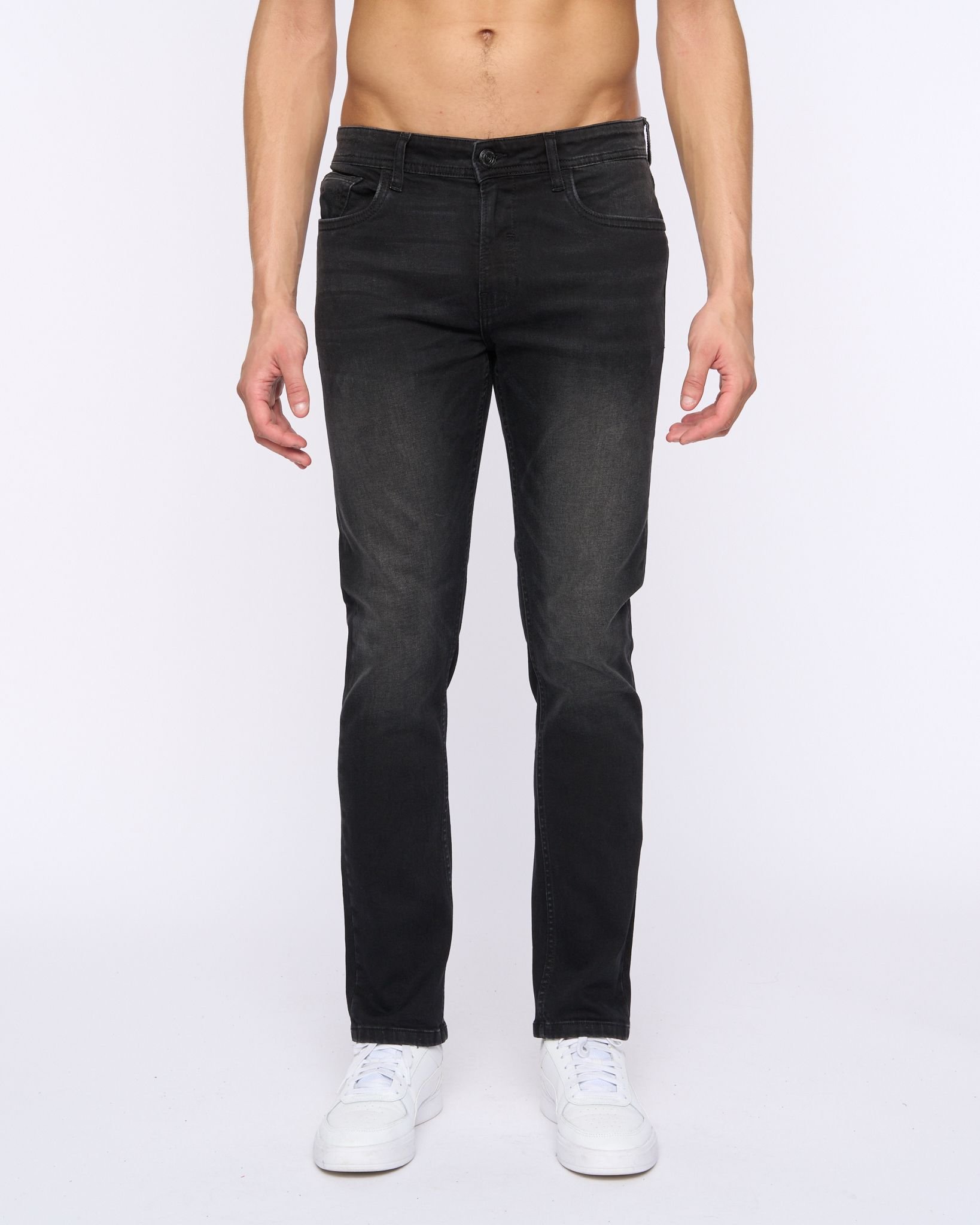 Duck&Cover Duck&Cover Overburg Men's Tapered Ultra-Flexible Stretch Jeans in Black - 2