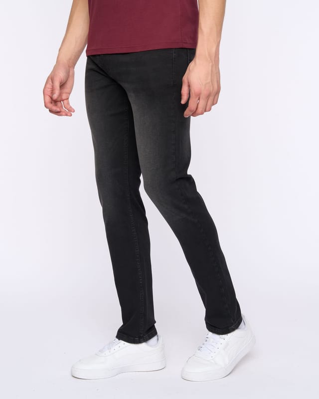 Duck&Cover Duck&Cover Overburg Men's Tapered Ultra-Flexible Stretch Jeans in Black - 2