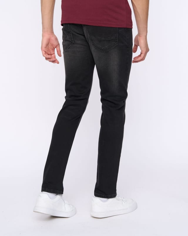 Duck&Cover Duck&Cover Overburg Men's Tapered Ultra-Flexible Stretch Jeans in Black - 3