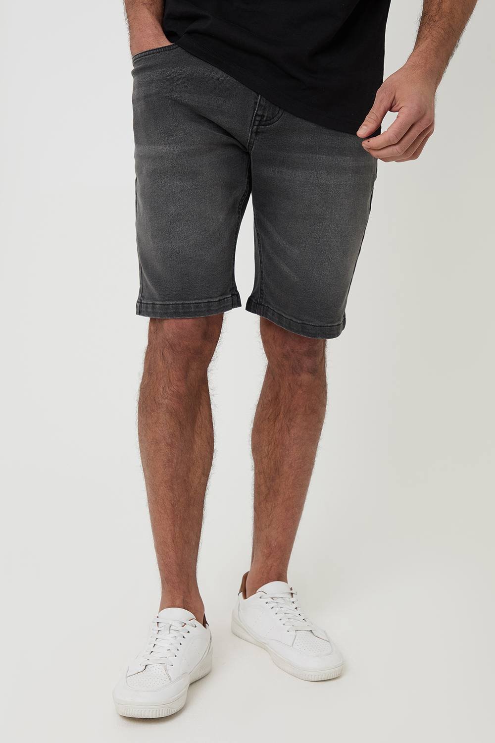 Threadbare Threadbare Men's 'Edmonton' Turn Up Denim Shorts in Grey - 3
