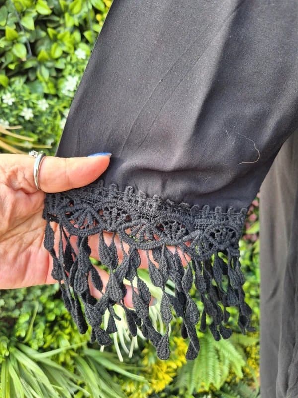 V by Very V by very one shoulder kaftan broderie black dress beach cover size 18