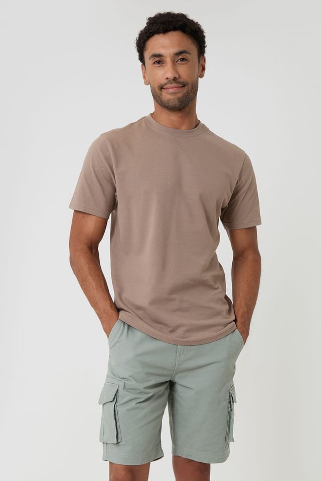 Threadbare Threadbare Men's Cotton Twill Cargo Shorts in Pale Green - 3