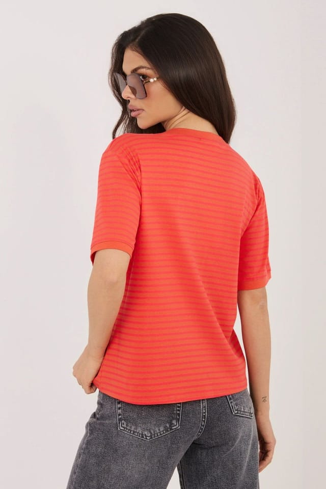Love Lace Love Lace Women's Classic Striped Cotton T-Shirt for Everyday in Pink - 3