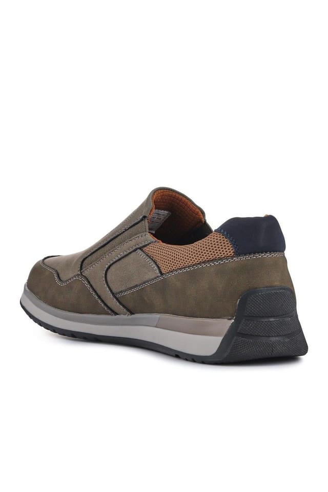 Pavers Pavers Men's Wide Fit Elasticated Slip On Shoes in Khaki - 3