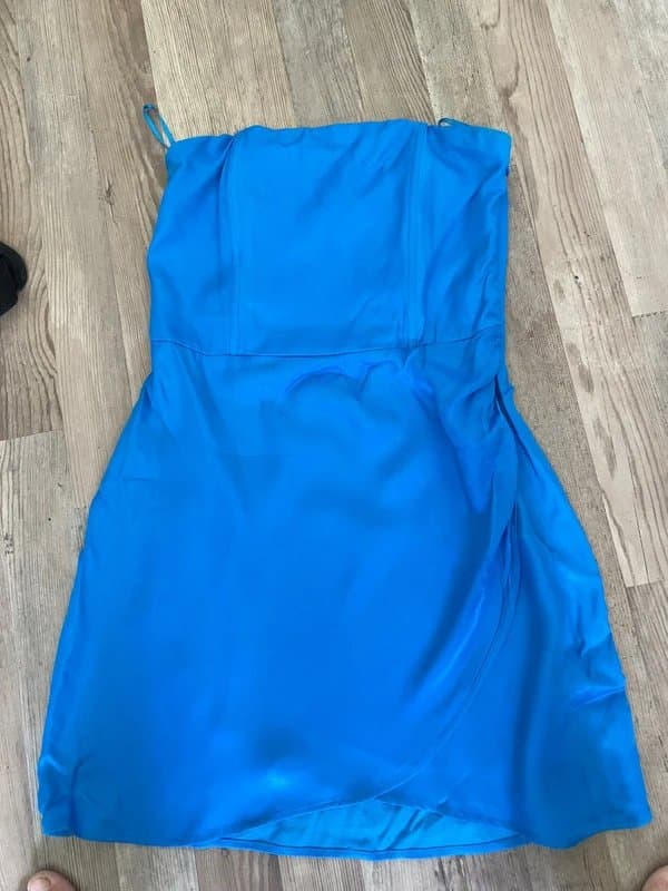 Bershka Bershka royal blue mini strapless dress Size Small