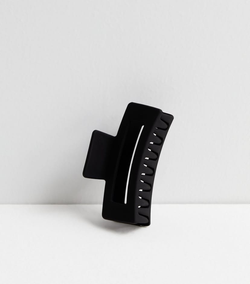 New Look Black Matte Rectangle Hair Claw Clip New Look - 1