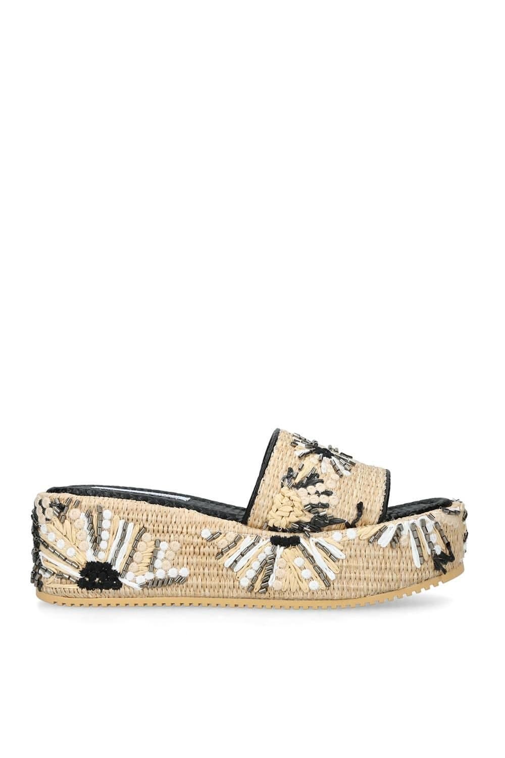 Steve Madden STEVE MADDEN Women's 'Decor Black Beige' Sandals in Beige