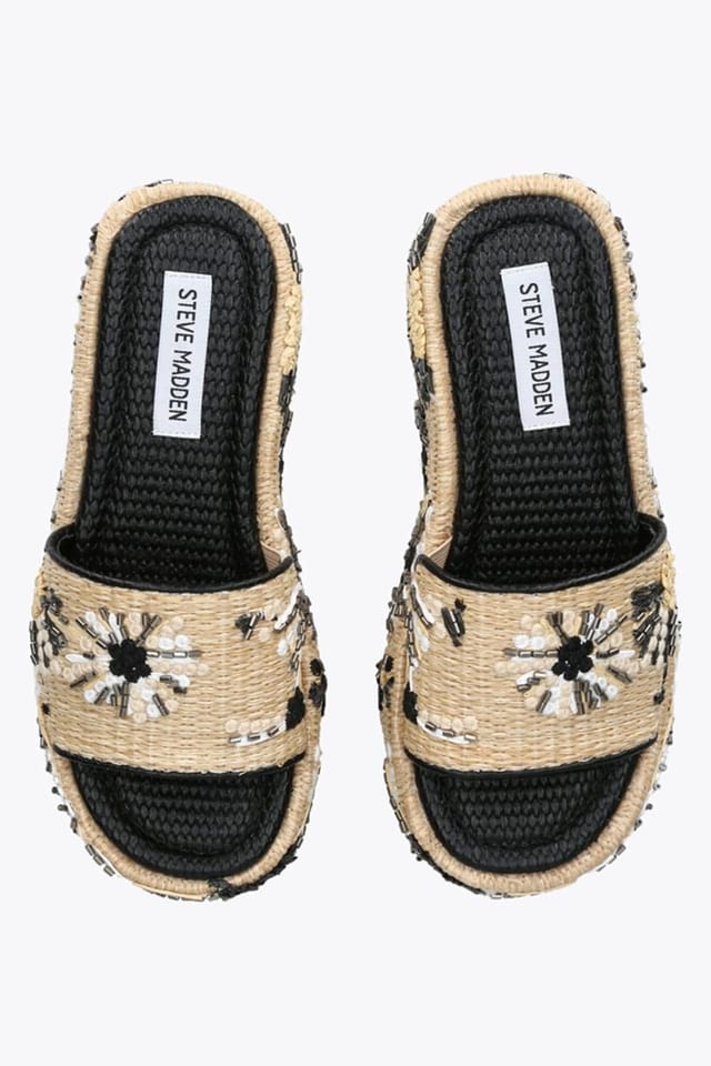 Steve Madden STEVE MADDEN Women's 'Decor Black Beige' Sandals in Beige - 2