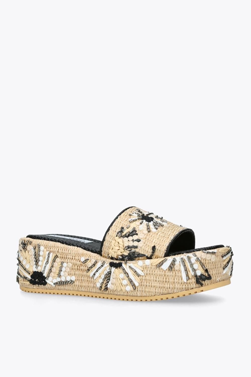 Steve Madden STEVE MADDEN Women's 'Decor Black Beige' Sandals in Beige - 4