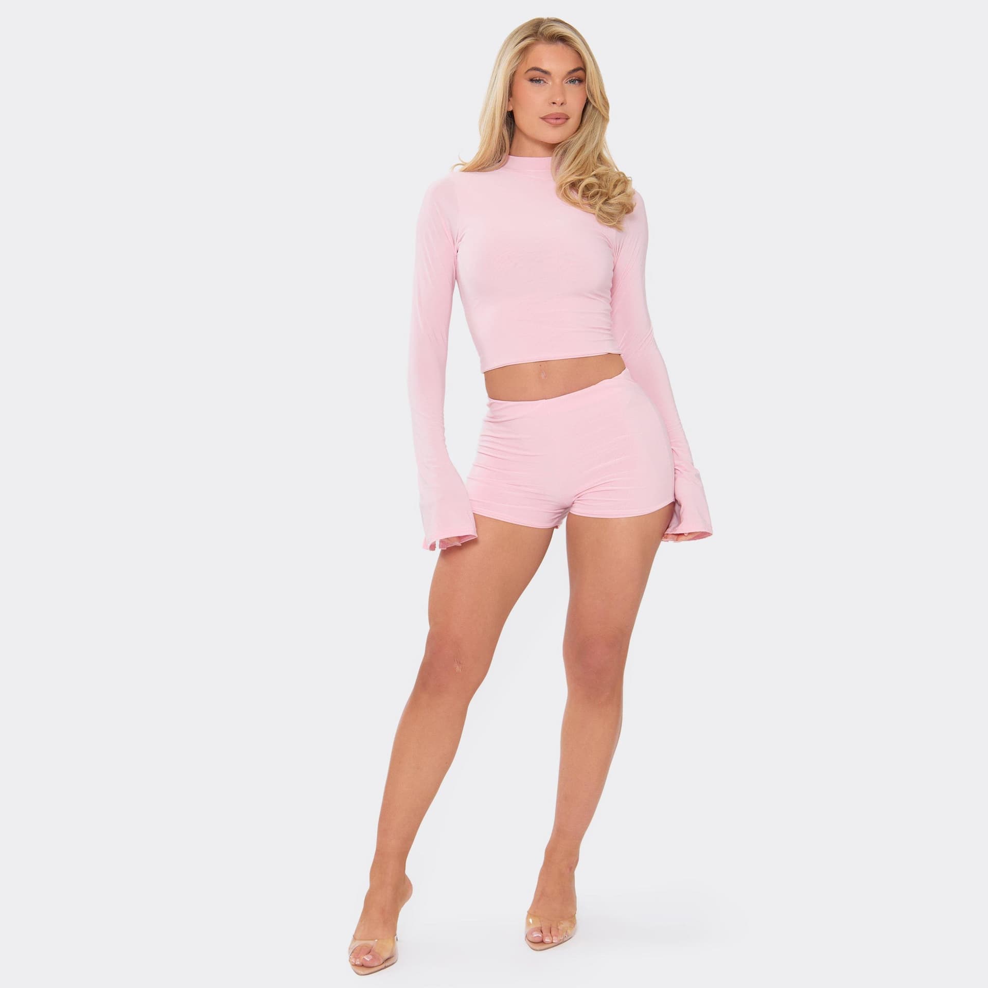 EGO EGO Baby Pink Slinky Low Rise Mini Shorts