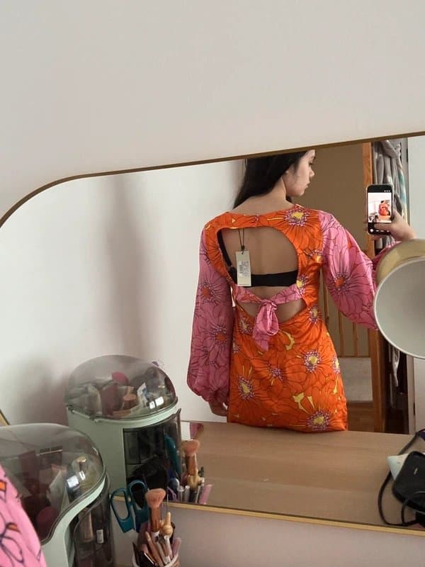 Never Fully Dressed Pink and orange floral dress