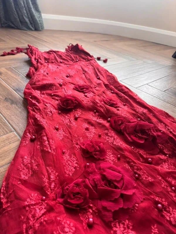 ASOS ASOS luxe 3d floral embellished lace maxi dress
