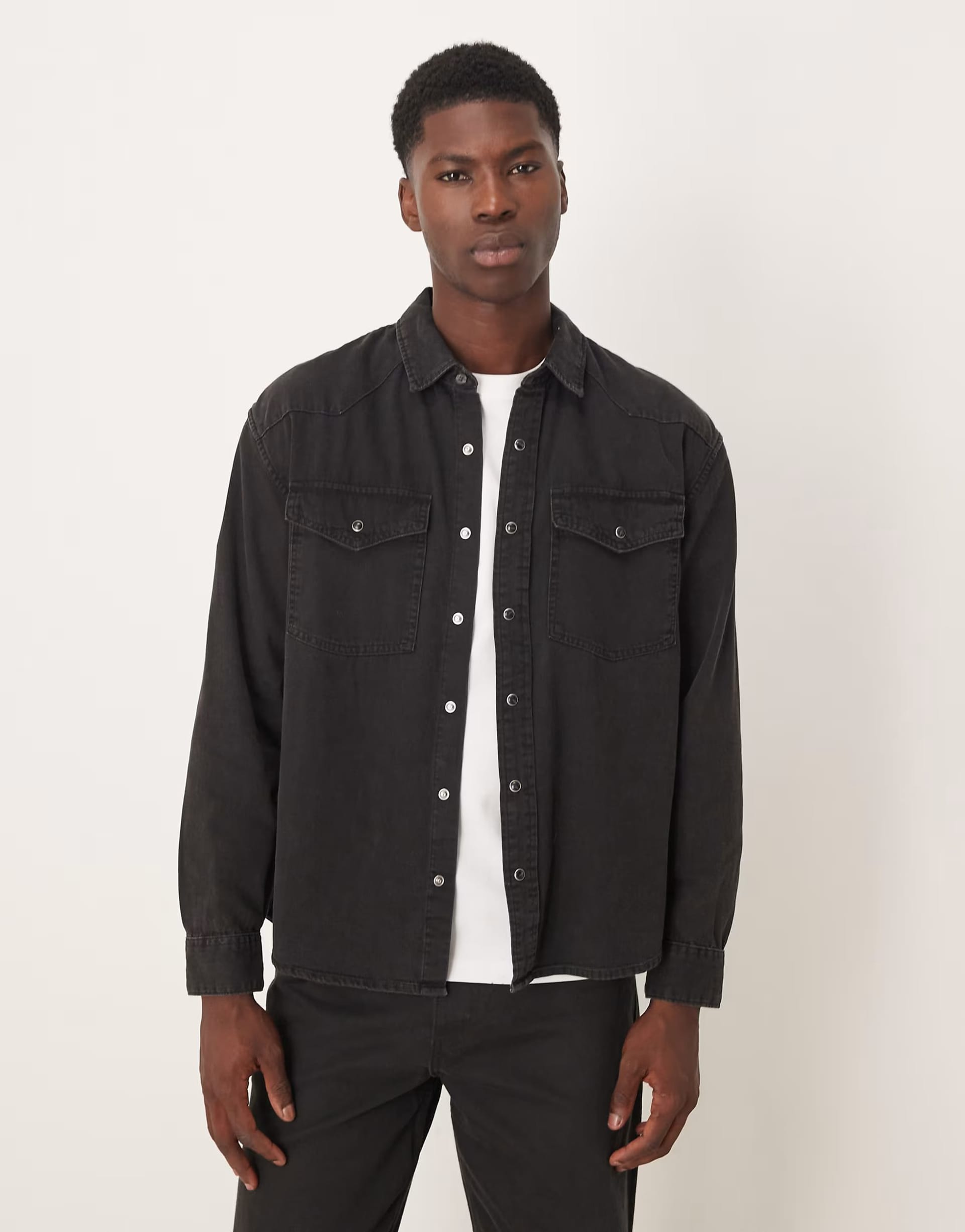 Abercrombie & Fitch Black Denim Western Overshirt