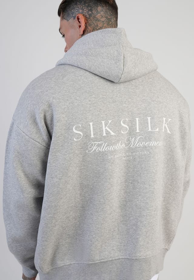 SikSilk SikSilk Men's Graphic Full Zip Hoodie in Grey - 2