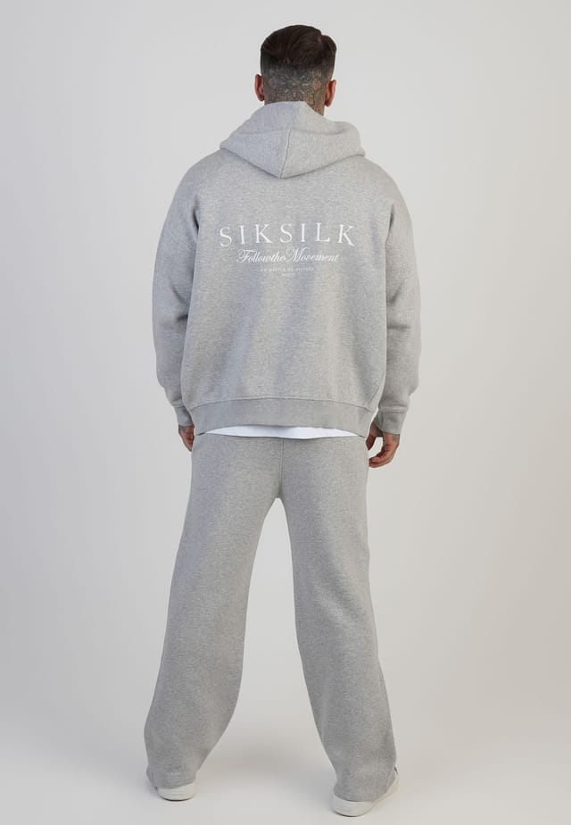SikSilk SikSilk Men's Graphic Full Zip Hoodie in Grey - 3