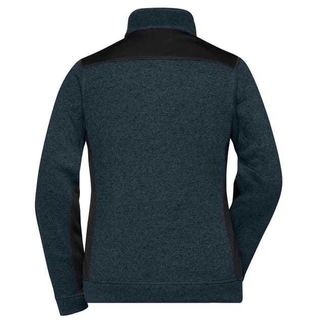 James and Nicholson James and Nicholson Women's Knitted Work Fleece Jacket in Mid Navy - 2