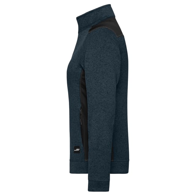 James and Nicholson James and Nicholson Women's Knitted Work Fleece Jacket in Mid Navy - 3