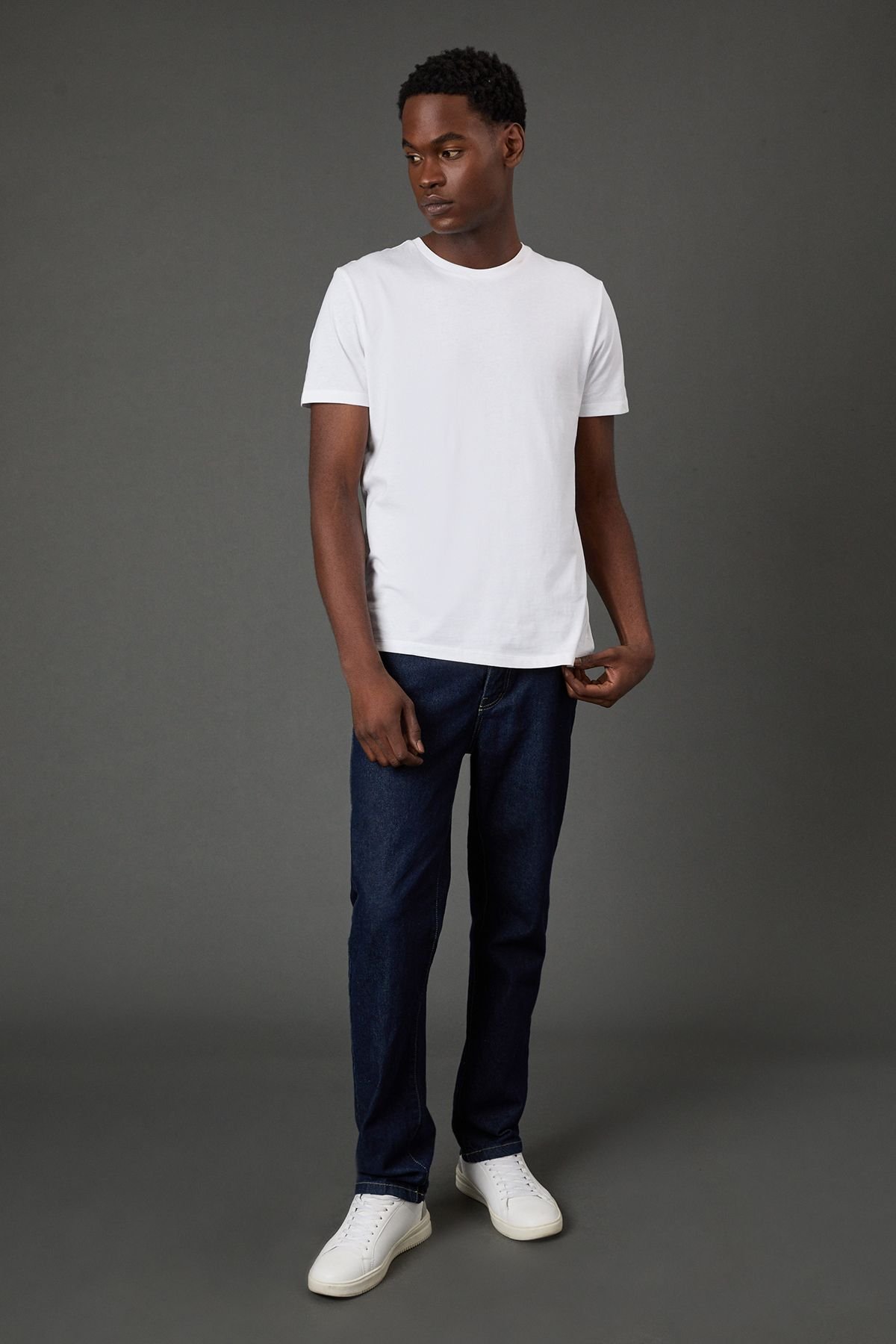 Burton Burton Men's White Plain Crew Neck T-Shirt - 4