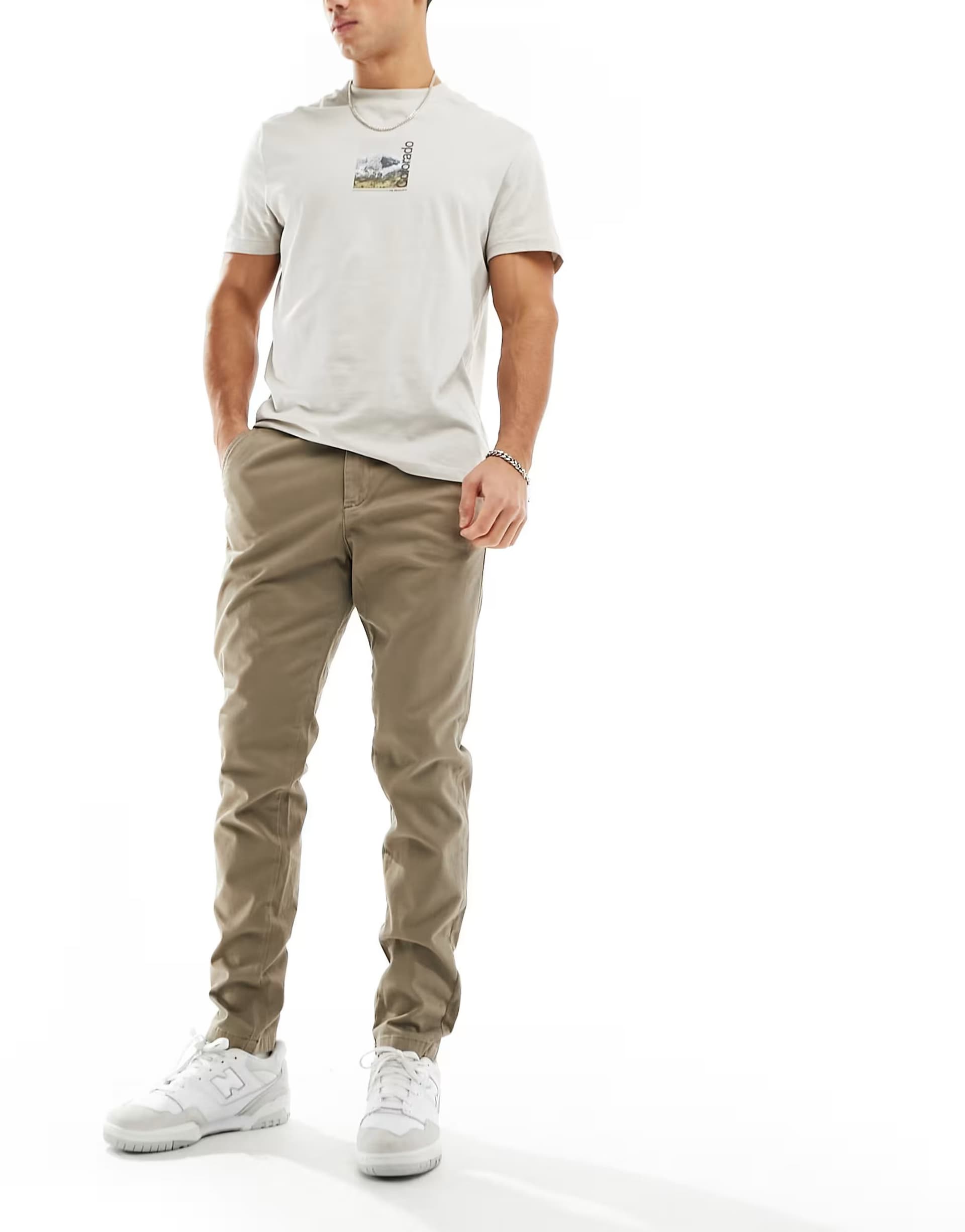 ASOS Jack & Jones Intelligence slim fit chino in beige