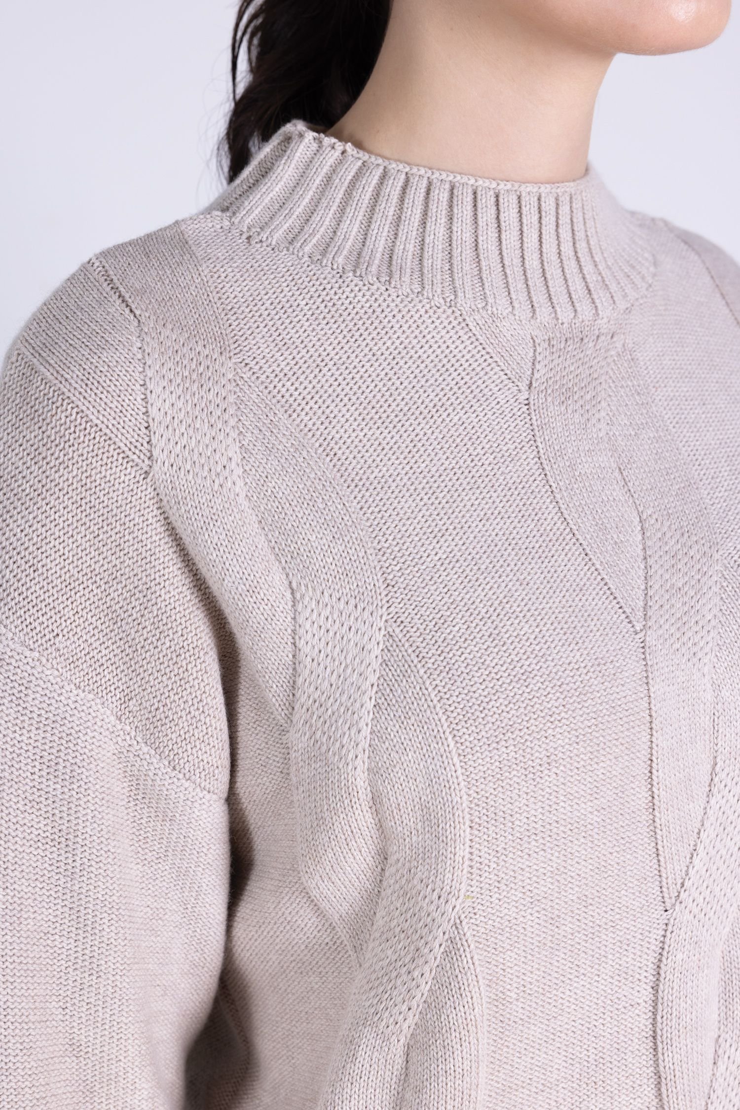 Nomads Clothing Nomads Clothing Women's Cable Knit Jumper in Light Sand - 2