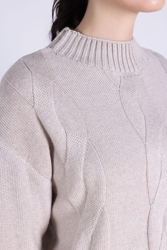 Nomads Clothing Nomads Clothing Women's Cable Knit Jumper in Light Sand - 2