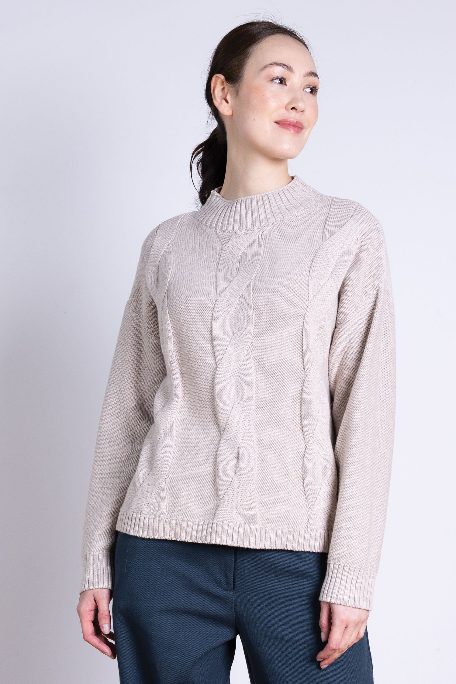 Nomads Clothing Nomads Clothing Women's Cable Knit Jumper in Light Sand - 3