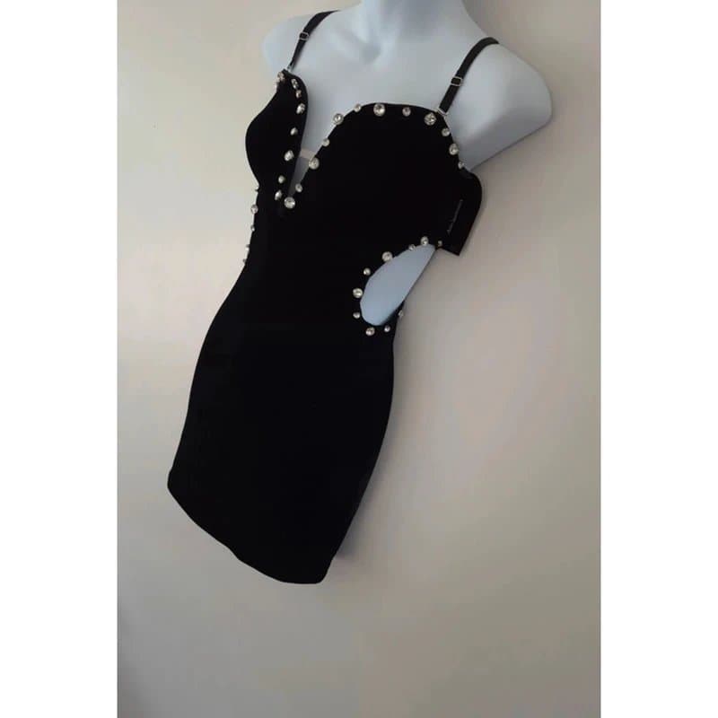 Ann Summers Ann Summers Hollywood velvet diamante little black dress UK size 8 brand new with tags