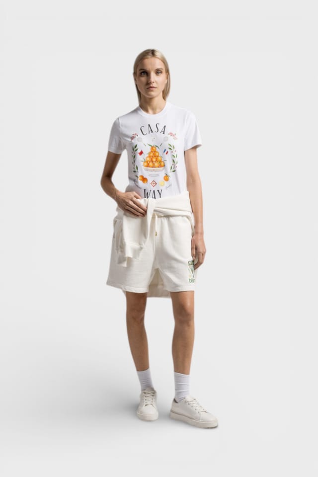 Casablanca Casablanca Women's Printed Fitted T-Shirt Casa Way White - 2