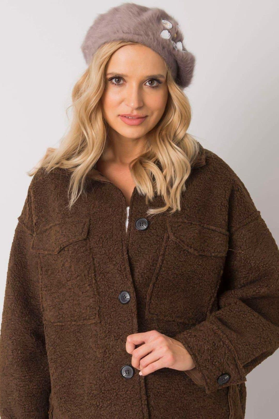 Love Lace Love Lace Women's Beret Hat with Soft Felt Texture Classic Autumn Style Everyday Wear in Beige