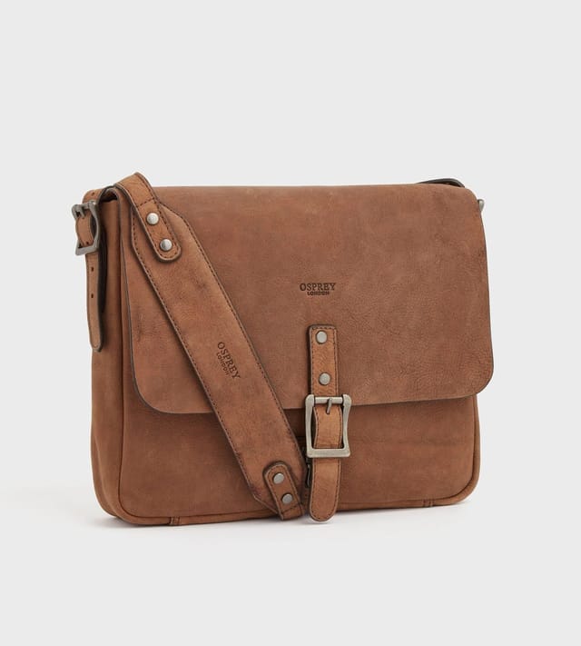OSPREY LONDON OSPREY LONDON Men's The Clayton Leather Satchel Bag in Chocolate - 2