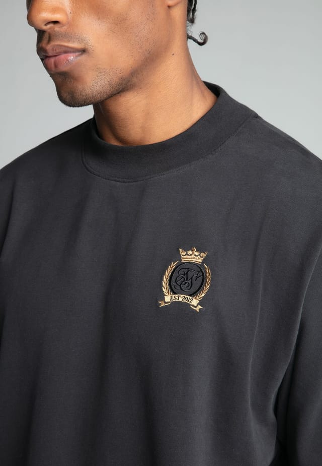 SikSilk SikSilk Men's Black Premium Crest T-Shirt - 2