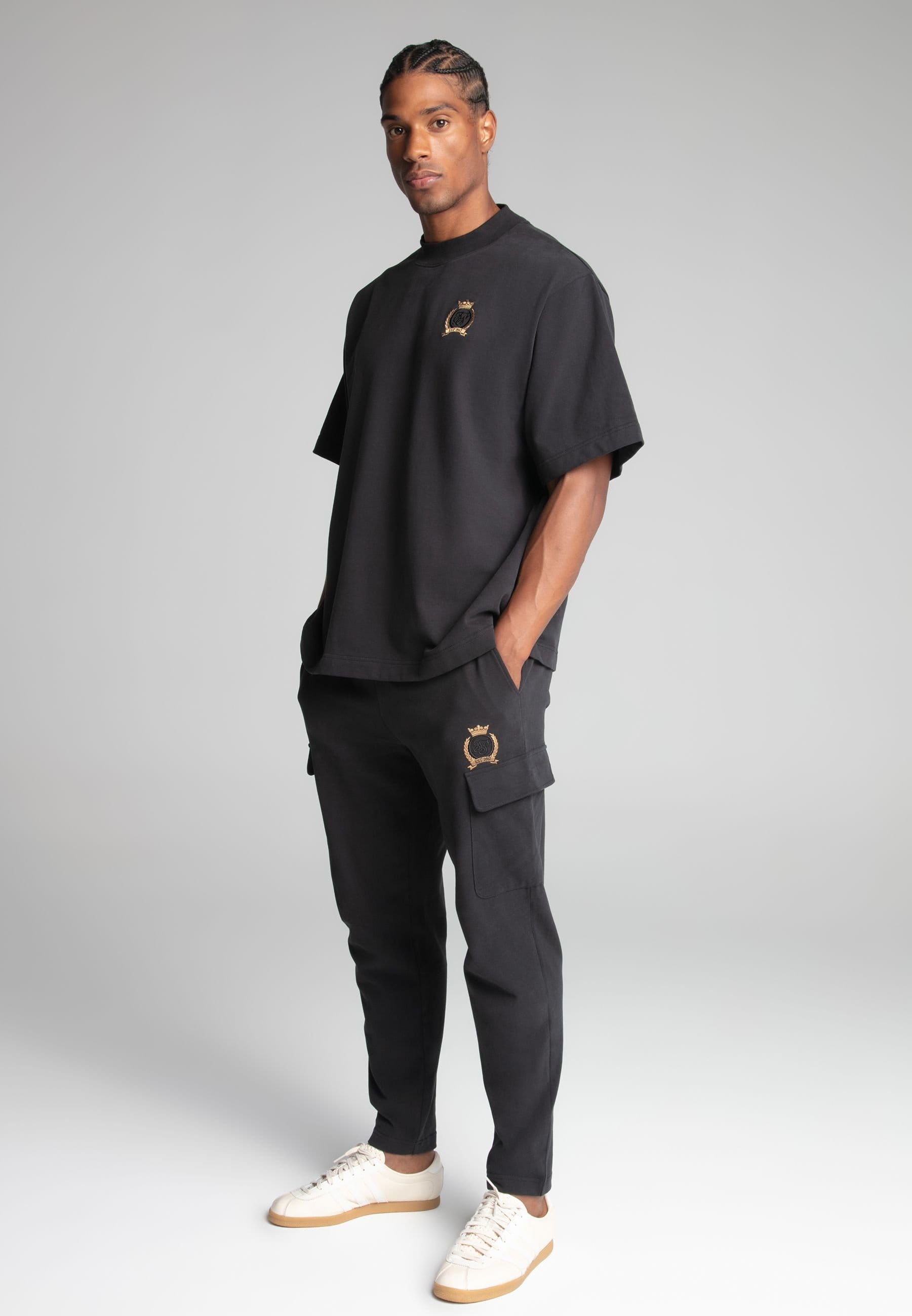 SikSilk SikSilk Men's Black Premium Crest T-Shirt - 4